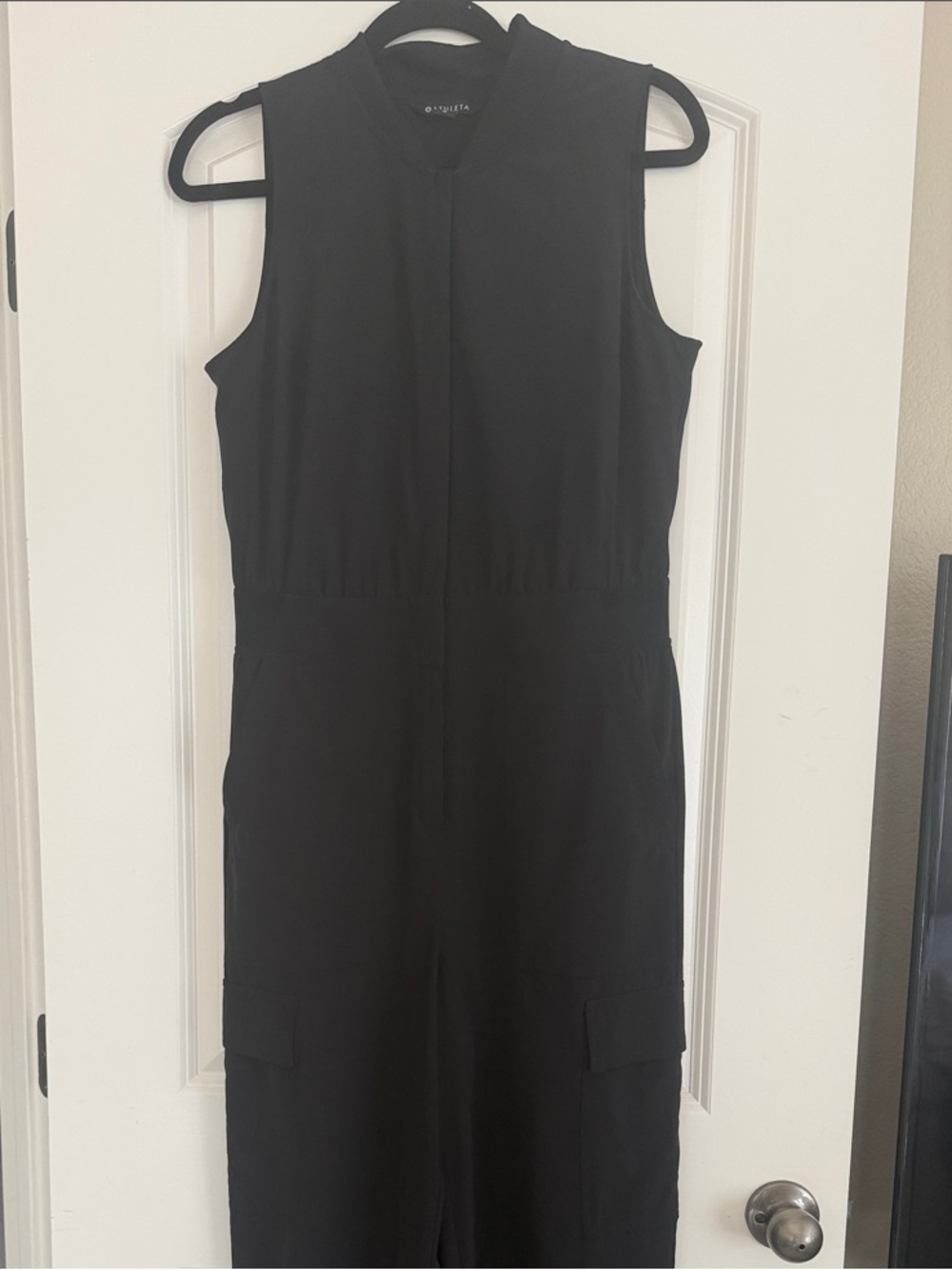 Athleta Black Sleeveless Utility Jumpsuit